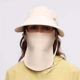 US Stock Wide Brim Baseball Cap with Removeable Face Cover UPF 50+