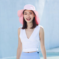 US Stock Unisex Wide Brim Bucket Hat with Neck Flap UPF 50+ UV Protection