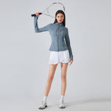 US Stock Workout Hooded Jackets for Women Athletic Sweatshirt with Thumbholes