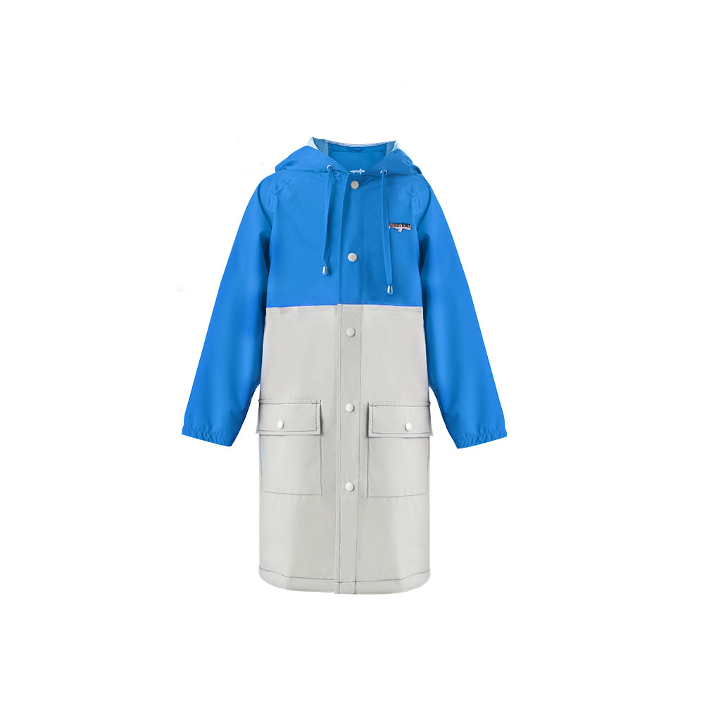 Blue Two-tone Rainproof Coat