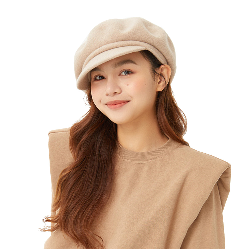 Women's Winter Sheep Wool Heated Beret Hat