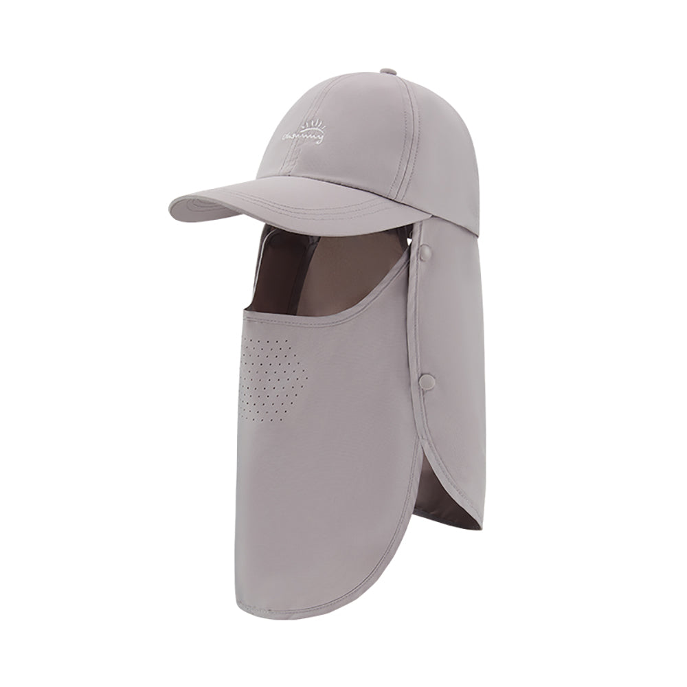 Unisex Baseball Cap with Removable  Face Cover & Neck Flap Sun Protection Fishing Hat UPF 50+