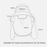 Unisex Fishing Hiking Sun Protection Face Neck Cover Flap Hat UPF 50+