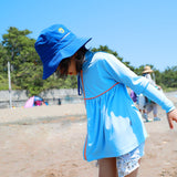 Kid’s Bucket Hat with Neck Flap and Strap UPF 50+