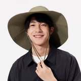 Unisex Wide Brim Bucket Hat Sun Protection Fishing Cap UPF 50+