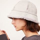 Winter Faux Fur Bucket Hat Fluffy Fuzzy Vintage Hat for Women Teens Girls