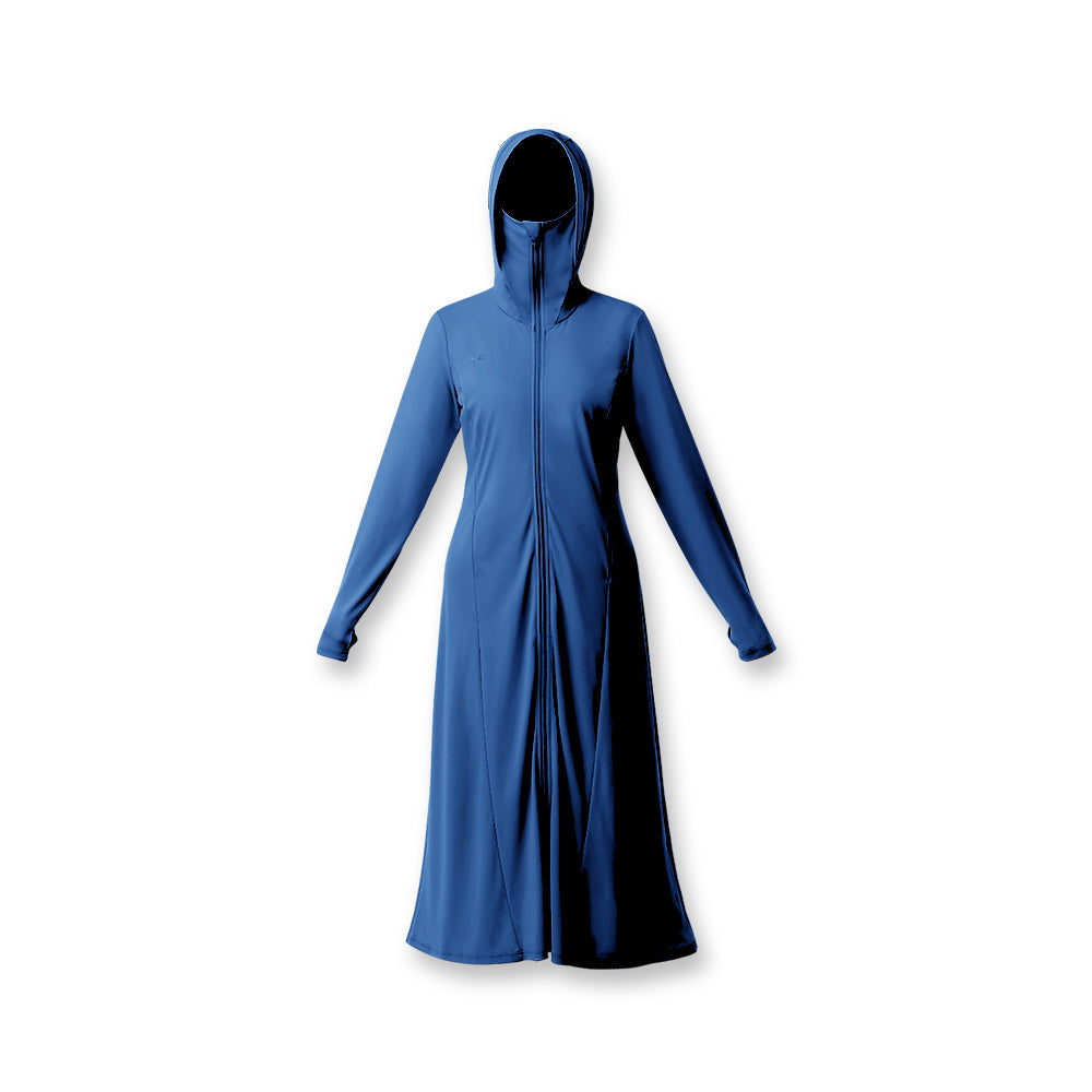 blue sun-protective long hoodie
