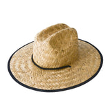 US Stock Men's Classic Straw Lifeguard Hat Wide Brim Sun Beach Cap