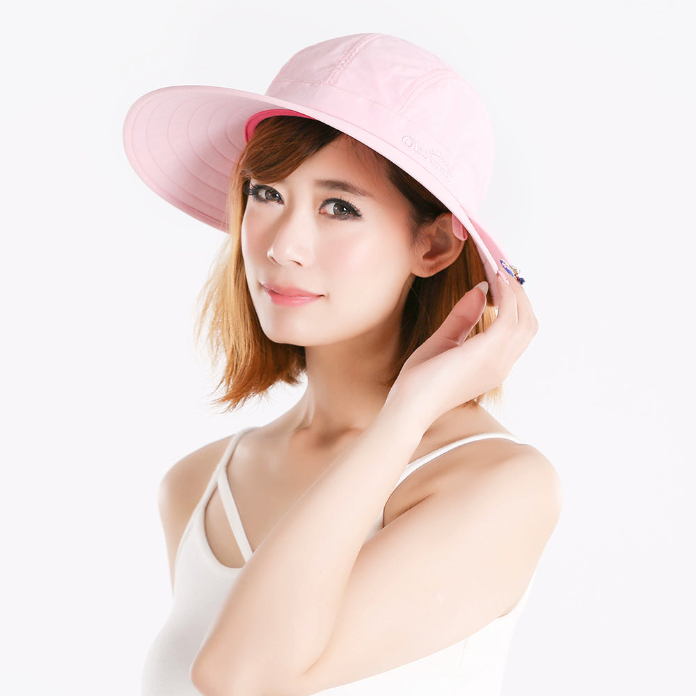 US Stock Dual-Side Brim Sun Protective Bucket Cap for Women UPF 50+ Hat
