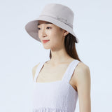 Women's Large Brim UV Protection Foldable Fisherman Bucket Hat UPF 50+
