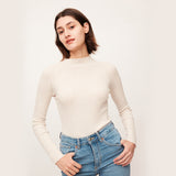 Women's  Long Sleeve Slim Fit Knit Pullovers Tee Tops Shirt