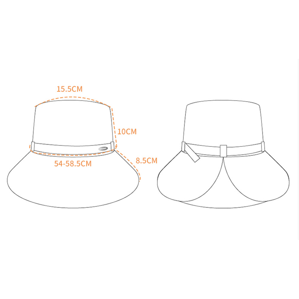Women's Large Brim UV Protection Foldable Fisherman Bucket Hat UPF 50+