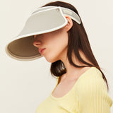 US Stock Women's Premium UV Protection Wide Brim Adjustable Face Sheild Visor Hat UPF 50+