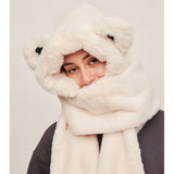 3-in-1 Multi-Functional Cute Animal Hat with Scarf and Mitten Combo