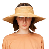 US Stock Wide Brim Straw Visor Hat Foldable Roll up Sun Beach Cap