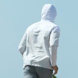 Men's Zip-Up Sun Protection Patchwork Hoodie with Pockets UPF50+
