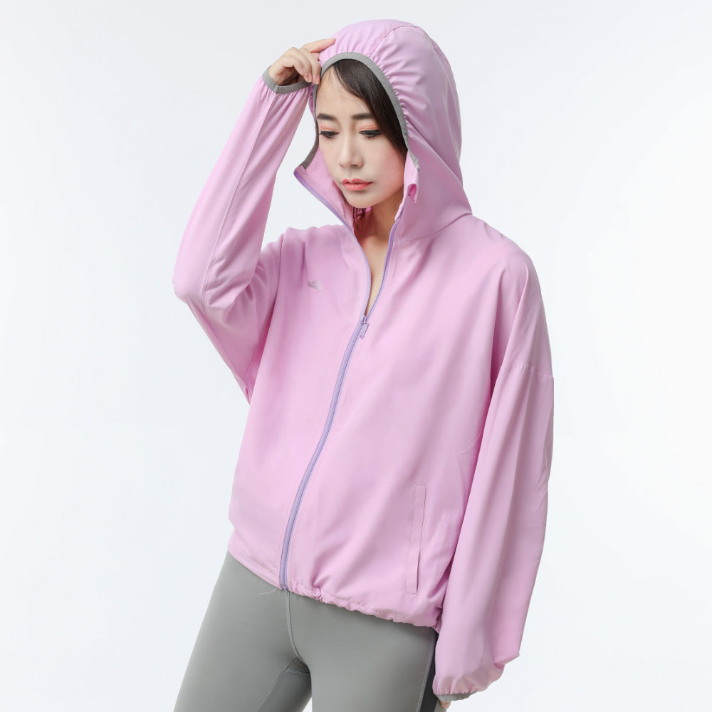 OHSUNNY Women's Stand High Collar Sun-protective Hoodie UPF 50+