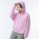 OHSUNNY Women's Stand High Collar Sun-protective Hoodie UPF 50+