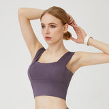US Stock H-Straight Strap Sports Yoga Bra Wireless Supportive Bras Workout Crop Tank Tops