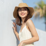 Women's Wide-Brime Beach Foldable Floppy Hat UPF 50+