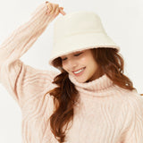 US Stock Faux Fur Cute Bucket Hat Fuzzy Teddy Style Vintage Winter Warm Cap