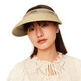 US Stock Straw Sun Visor Hat UPF 50+ Anti-UV Summer Beach Cap