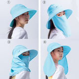 Unisex Fishing Hiking Sun Protection Face Neck Cover Flap Hat UPF 50+