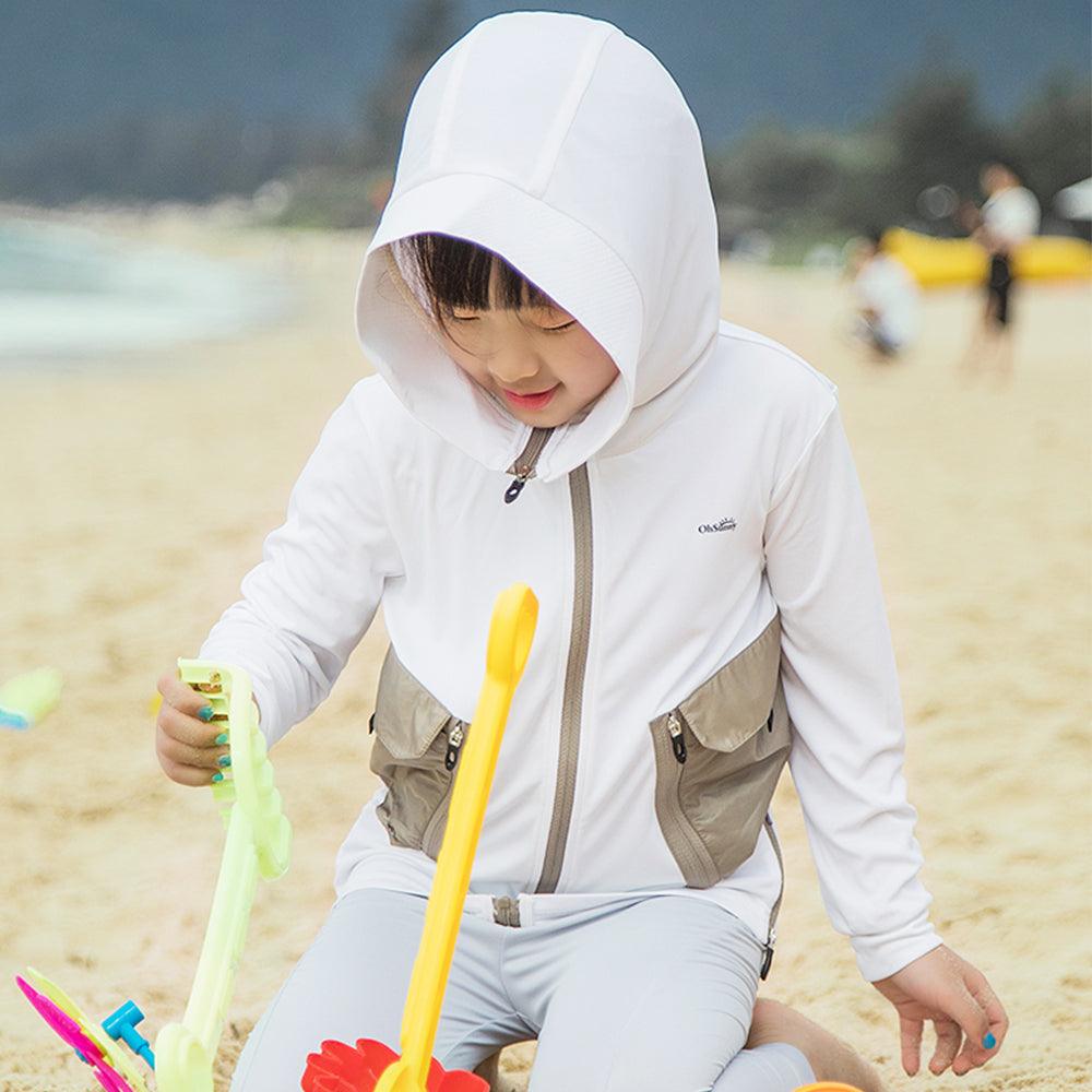 Kid's Two-tone Sun-proof Hoodie UPF 50+ Outdoor Coat