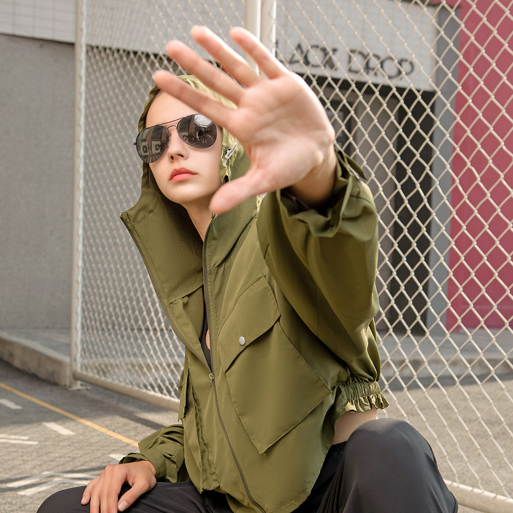 US Stock Sun Protection Hoodie Jacket for Women UPF 50+ Long Sleeve Sunscreen Coat