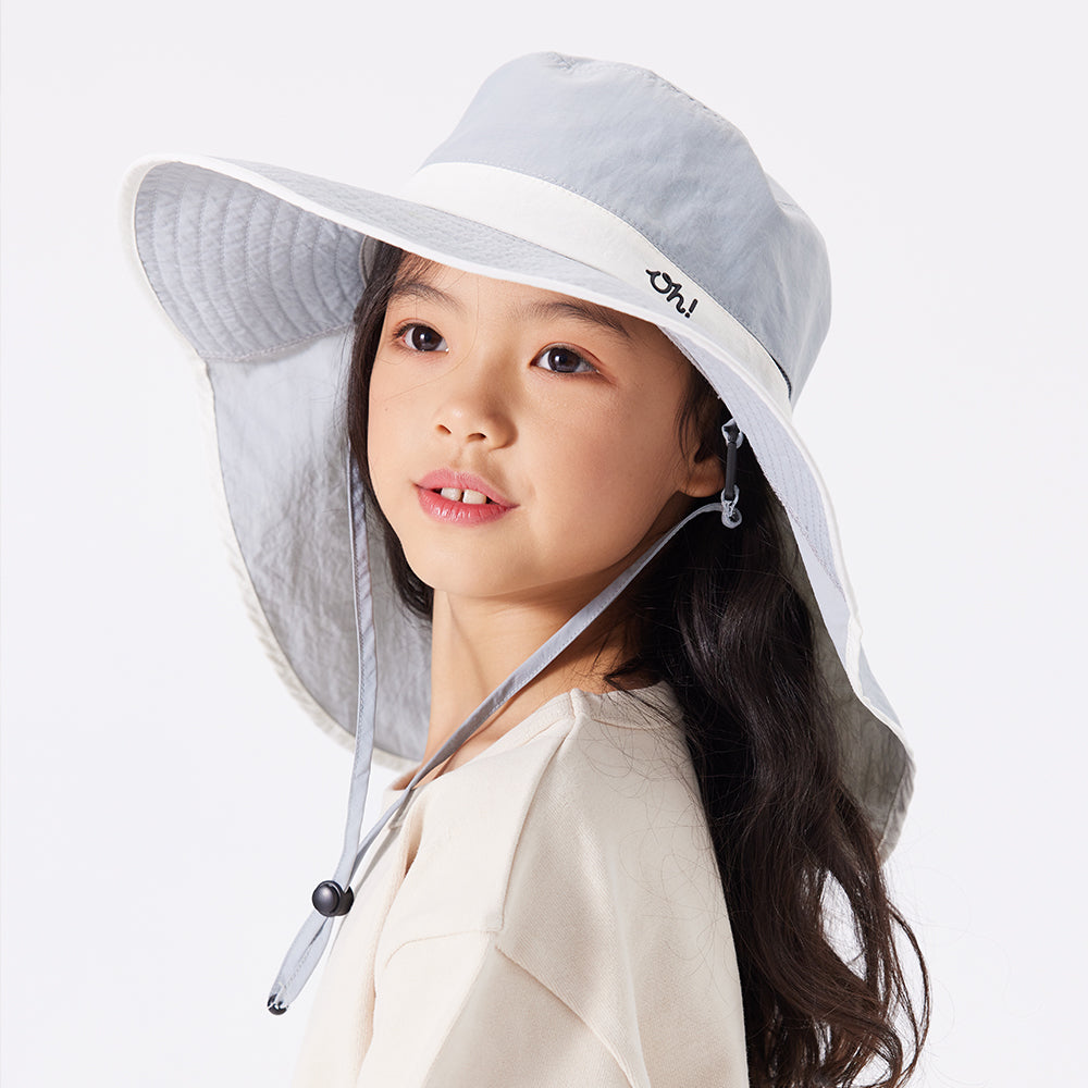 Kid’s Bucket Hat with Neck Flap and Strap UPF 50+