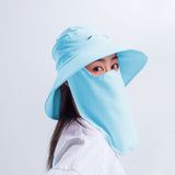 US Stock Sun Protection Fishing Hat with Face Neck Cover Flap UPF 50+