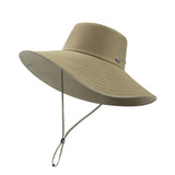 Unisex Extra Large Brim Sun Hat with Windproof Rope