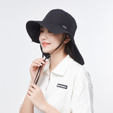 Women's UV Protection Foldable Two Pieces Wide Brim Bucket Hat UPF 50+