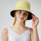 US Stock Women's Two-Sided Packable Summer  Travel Bucket Sun Hat UPF 50+