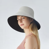 Women's Large Brim UV Protection  Reversible Double-Side-Wear Bucket Hat UPF 50+
