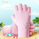 US Stock Women's Sun Protection Anti-slip Mitten UPF 50+ Riding Gloves