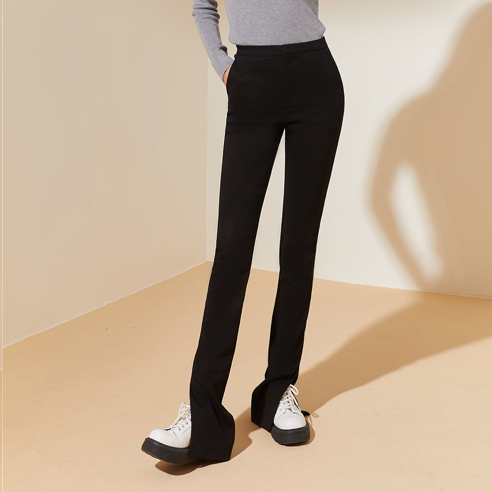 Slim Fit And High Waist Mopping Micro Flared Pants for Spring Fall