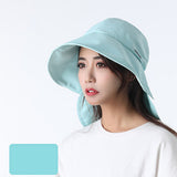 Women's UV Protection Foldable Wide Brim Sun Hat with Neck Flap UPF 50+
