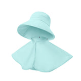 US Stock Women's Wide Brim UV Protection Shoulder Cover Bucket Hat UPF 50+