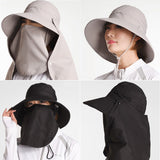 Unisex Fishing Hiking Sun Protection Face Neck Cover Flap Hat UPF 50+
