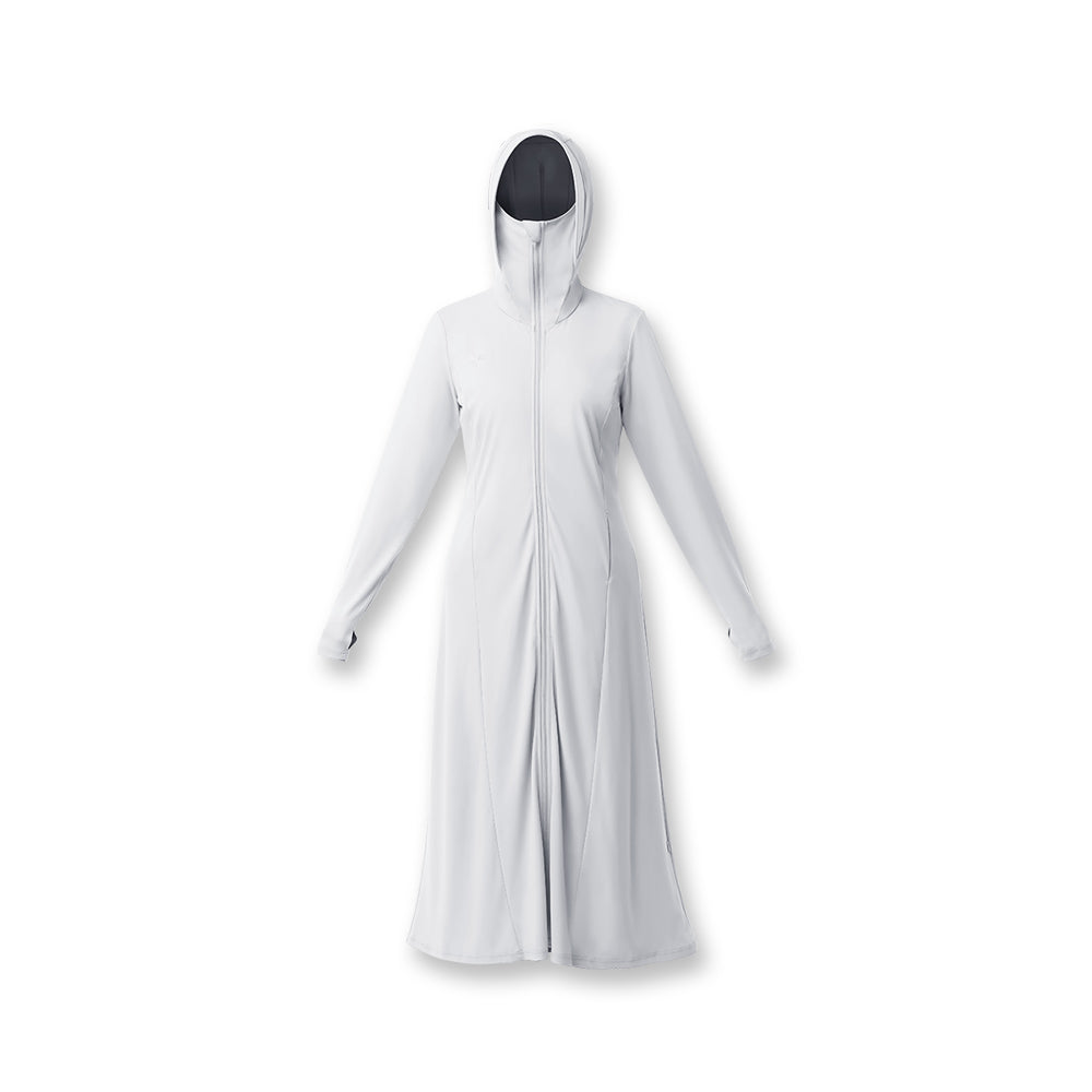 white sun-protective long hoodie