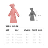 US Stock Kids Waterproof Jacket Hooded Raincoat Rain Wear for Girls Boys Age 4-11 Years