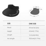 Unisex Large Brim Visor Cap UPF 50+ Sun Protection Hat