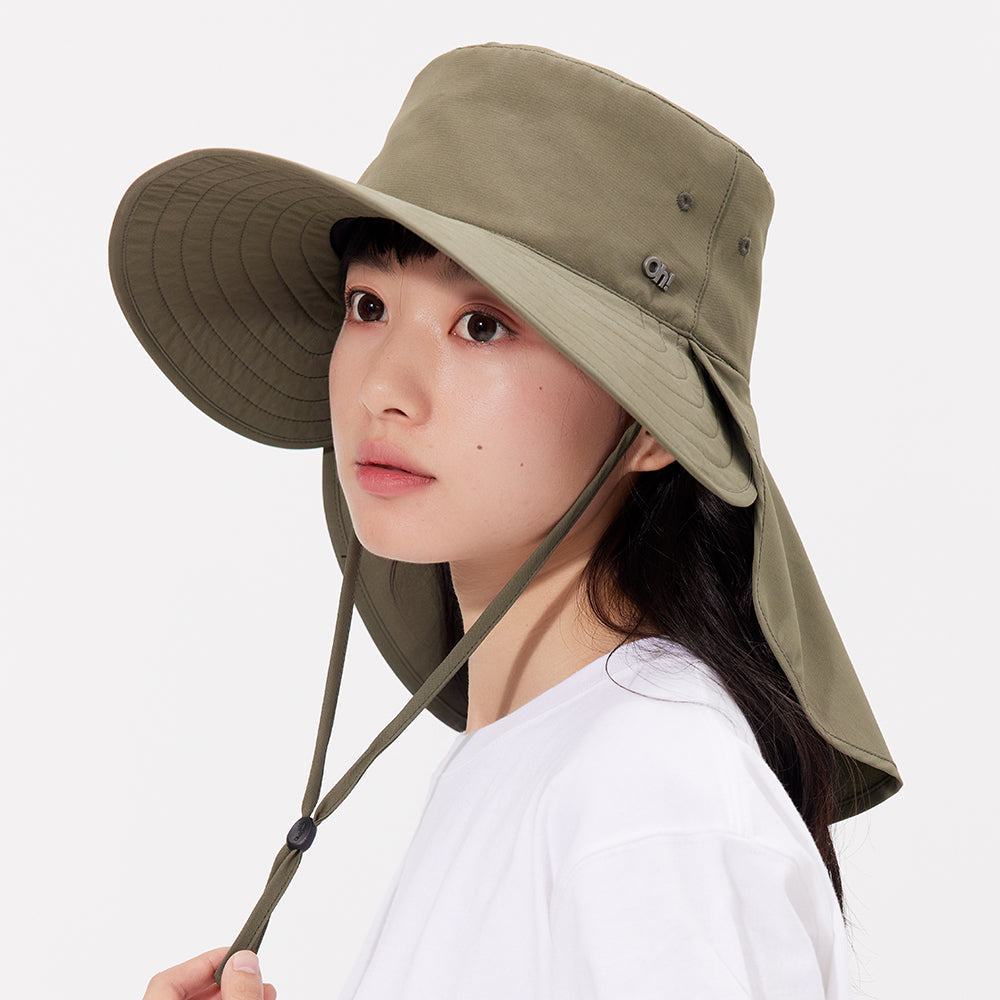 Unisex Wide Brim Sun Protection Bucket Hat with Neck Flap UPF 50+ Fishing Cap