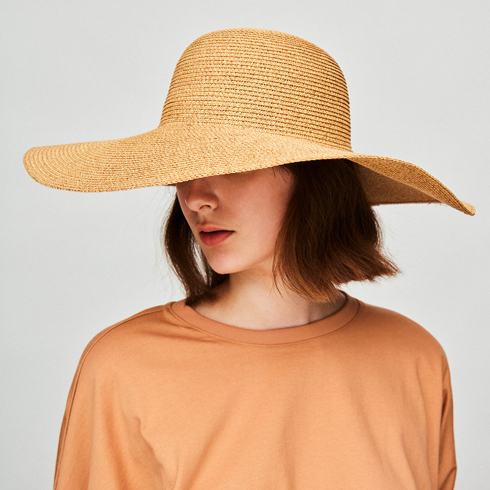 US Stock Women's Trendy Wide Brim Straw Hat Foldable Roll up Sun Beach Caps