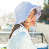 Women's Wide Brim UV Protection Shoulder Cover Visor Cap UPF 50+