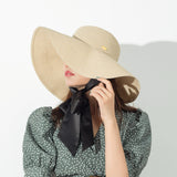 US Stock Women's Wide Brim Floppy Foldable Roll up Straw Hat UPF 50+