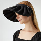 Sun Protection Wide Brim Foldable Hats Roll-Up Headband Visor UPF 50+