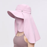 Unisex Sun Protection Fishing Hat with Face Neck Cover Flap Hiking Cap UPF 50+