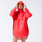 display of the red ultra light rain-proof wind coat